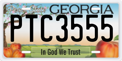 GA license plate PTC3555