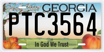 GA license plate PTC3564