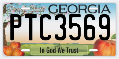 GA license plate PTC3569