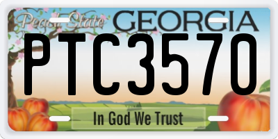 GA license plate PTC3570