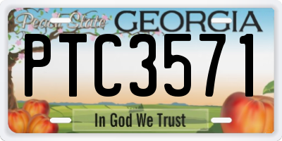 GA license plate PTC3571