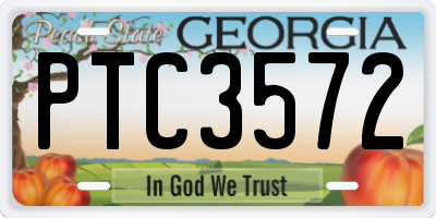 GA license plate PTC3572