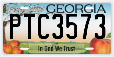 GA license plate PTC3573