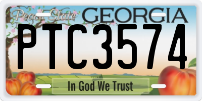 GA license plate PTC3574