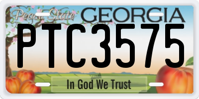 GA license plate PTC3575