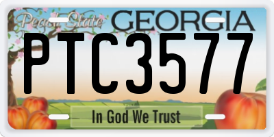 GA license plate PTC3577