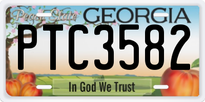 GA license plate PTC3582