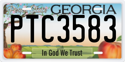 GA license plate PTC3583