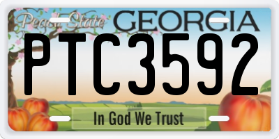 GA license plate PTC3592