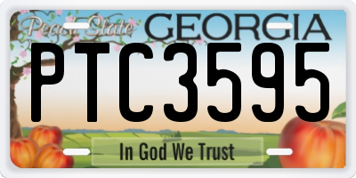 GA license plate PTC3595