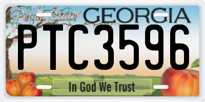 GA license plate PTC3596