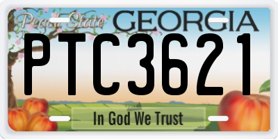 GA license plate PTC3621