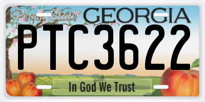 GA license plate PTC3622