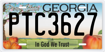 GA license plate PTC3627