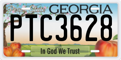 GA license plate PTC3628