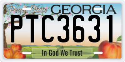 GA license plate PTC3631
