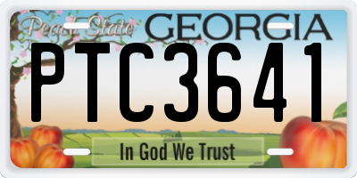 GA license plate PTC3641