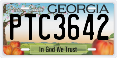 GA license plate PTC3642