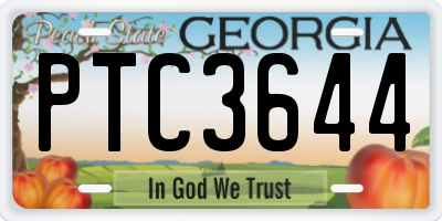 GA license plate PTC3644