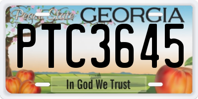 GA license plate PTC3645