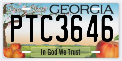 GA license plate PTC3646