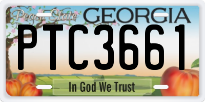 GA license plate PTC3661
