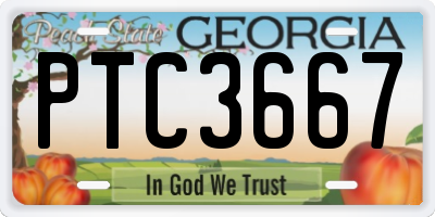 GA license plate PTC3667