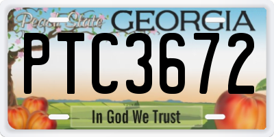 GA license plate PTC3672
