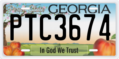 GA license plate PTC3674