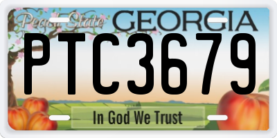 GA license plate PTC3679