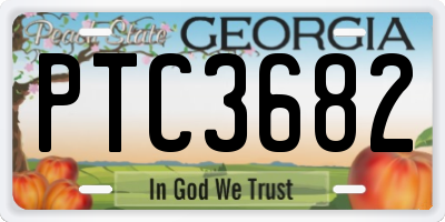 GA license plate PTC3682