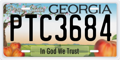 GA license plate PTC3684