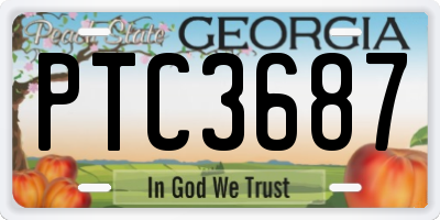 GA license plate PTC3687