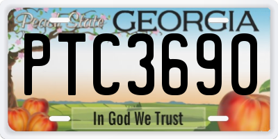 GA license plate PTC3690