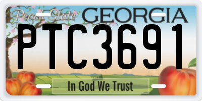 GA license plate PTC3691