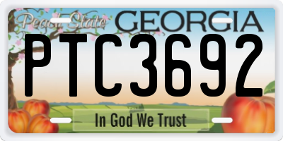 GA license plate PTC3692