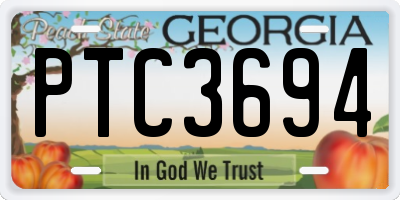GA license plate PTC3694