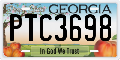 GA license plate PTC3698