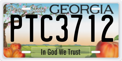 GA license plate PTC3712
