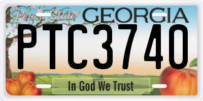 GA license plate PTC3740
