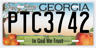 GA license plate PTC3742