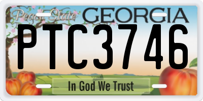 GA license plate PTC3746