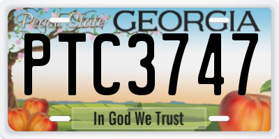 GA license plate PTC3747