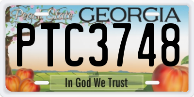 GA license plate PTC3748