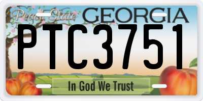 GA license plate PTC3751