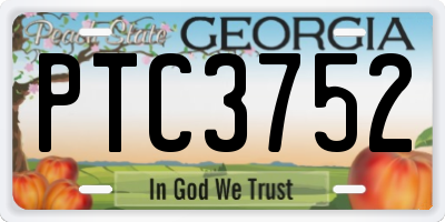 GA license plate PTC3752