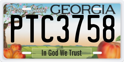 GA license plate PTC3758