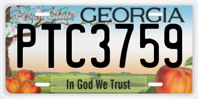 GA license plate PTC3759