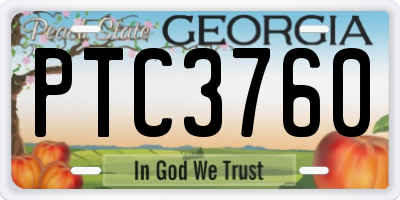 GA license plate PTC3760