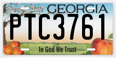 GA license plate PTC3761